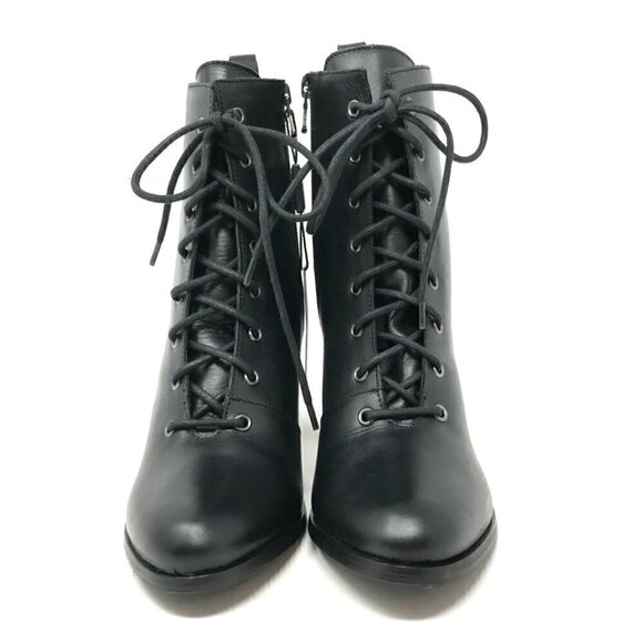 Black Lace-Up Ankle Boots - Picture 4 of 10